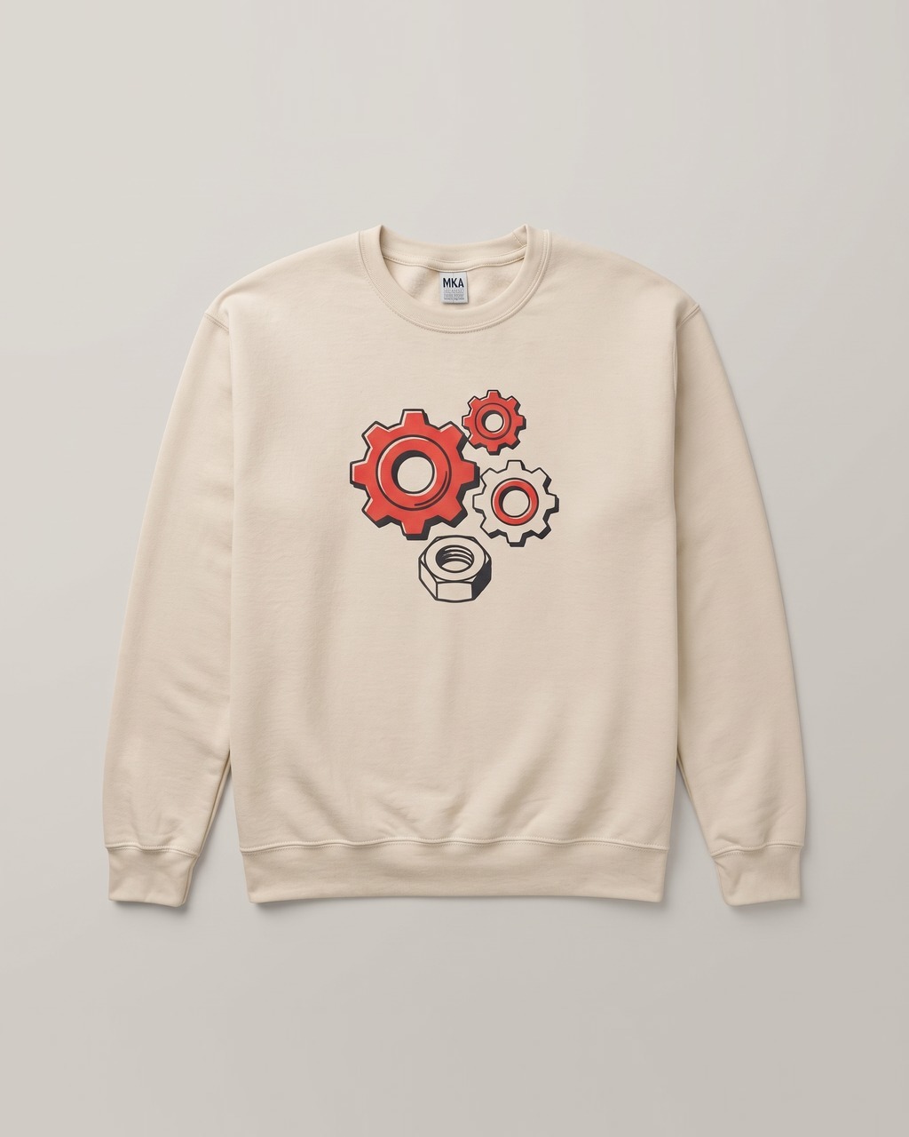 Bolt and Gear Sweatshirt in Oat