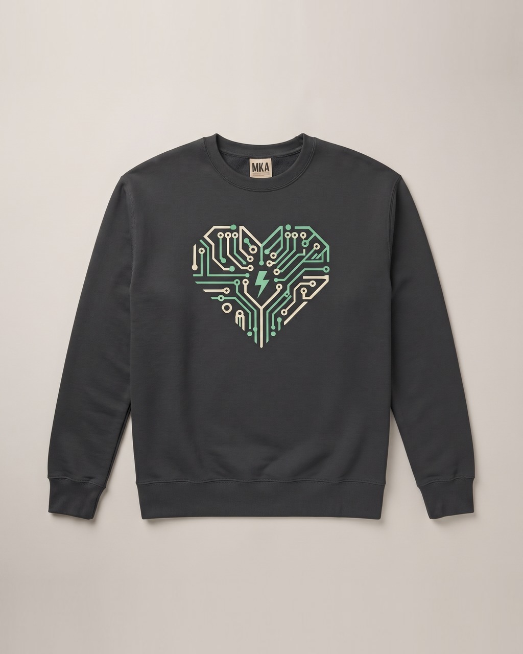 Circuit Heart Sweatshirt in Charcoal