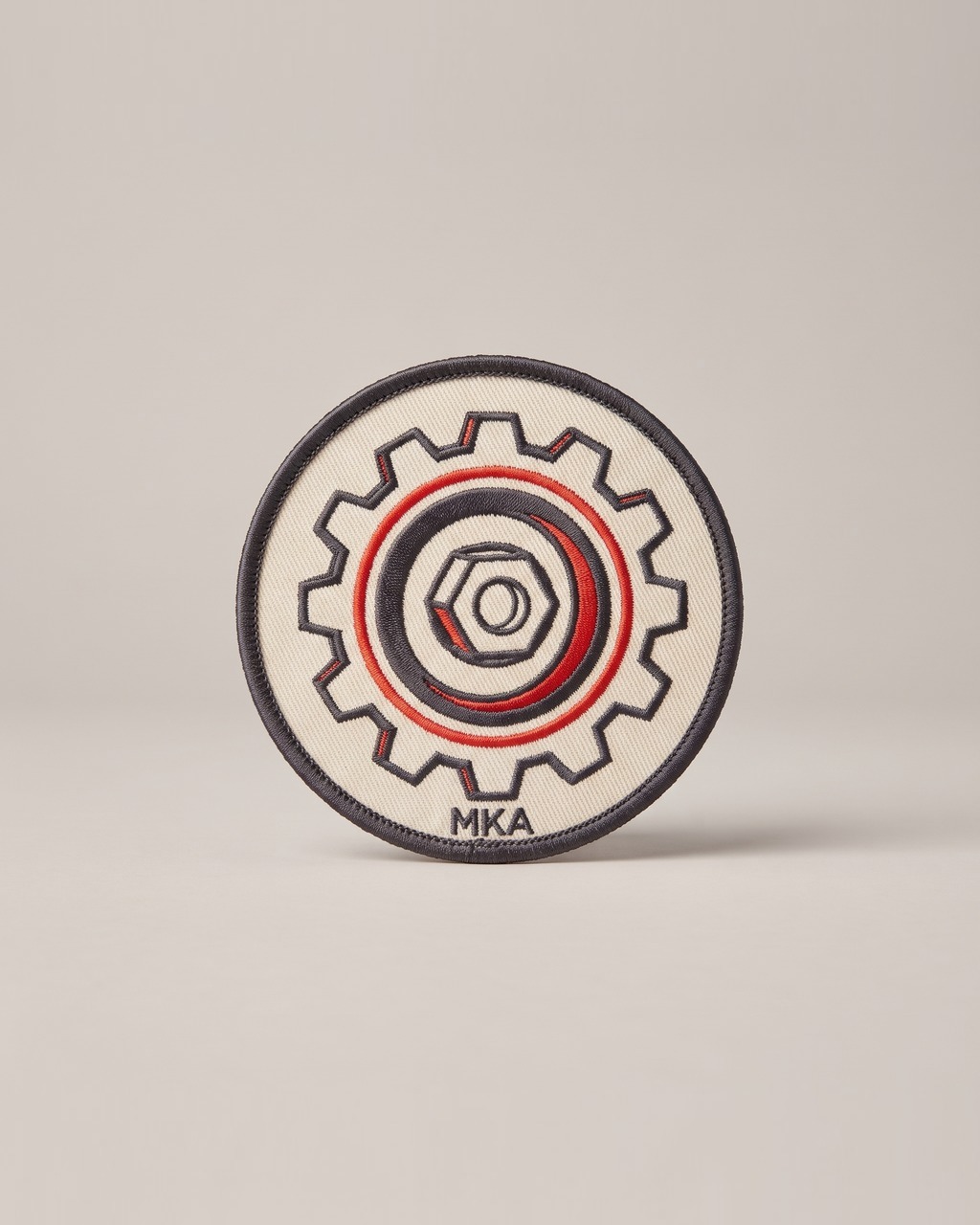 Gear and Bolt Patch in Oat
