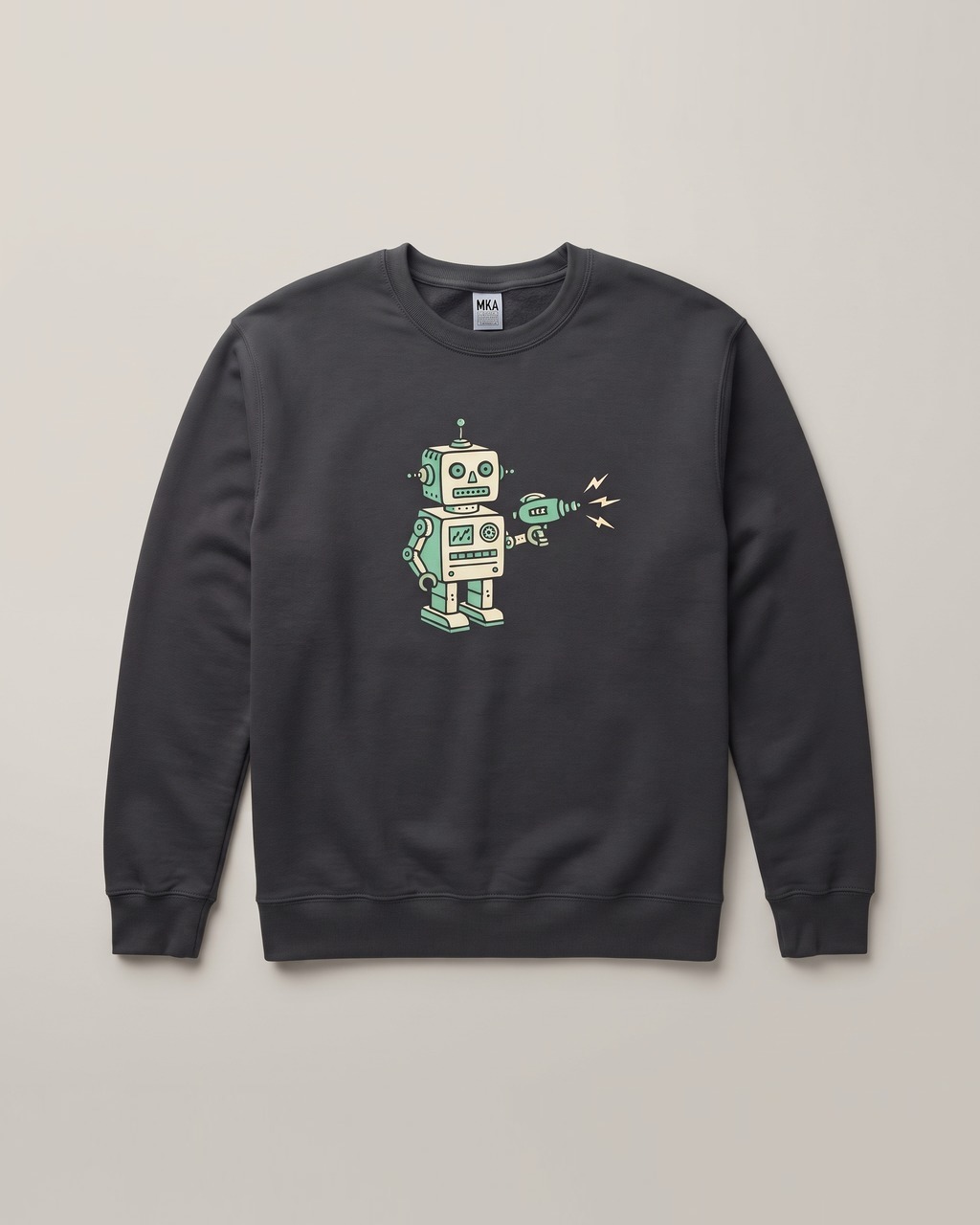 Ray Gun Robot Sweatshirt in Charcoal