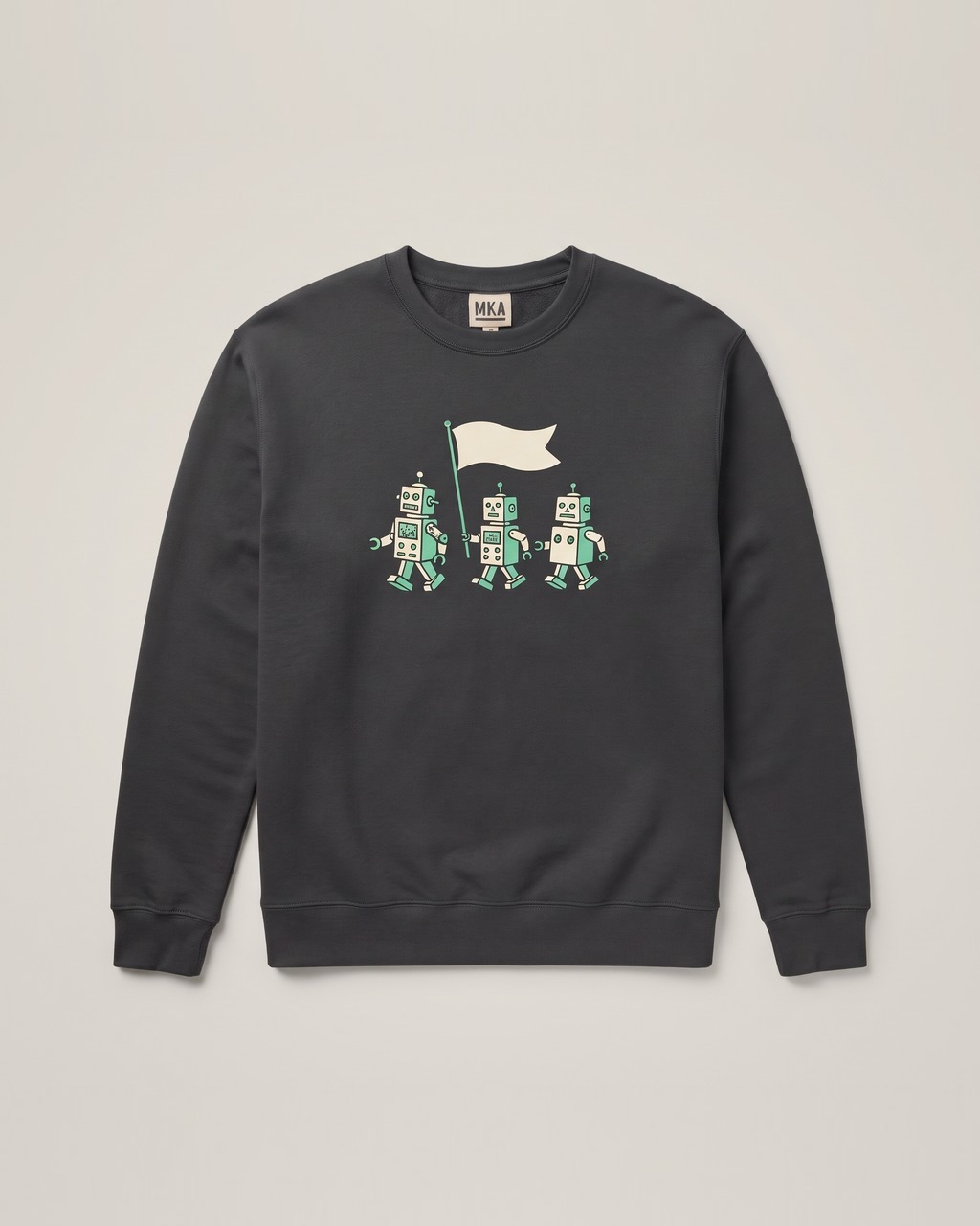 Robot Parade Sweatshirt in Charcoal