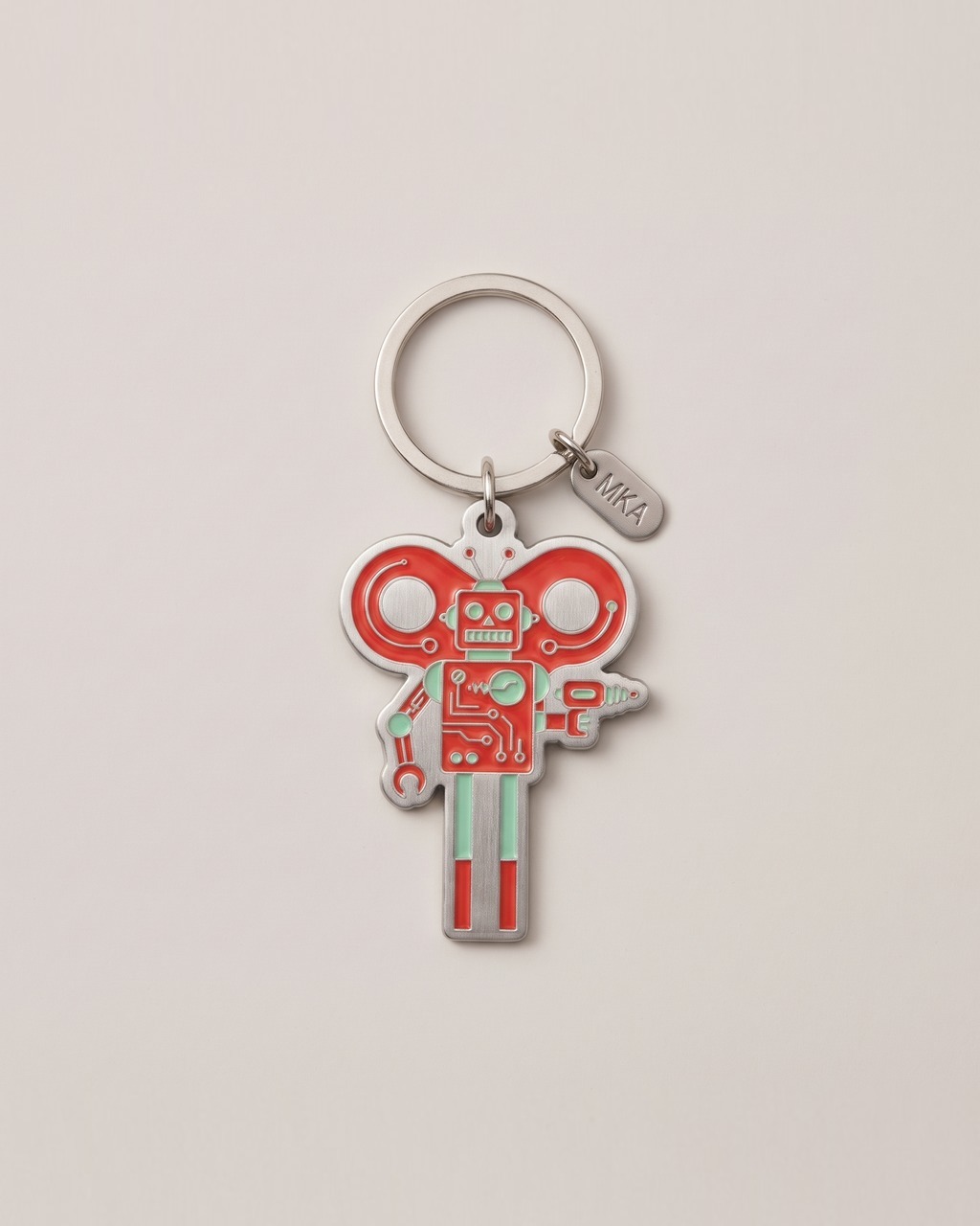 Wind-Up Key Keychain in Tin and Mint